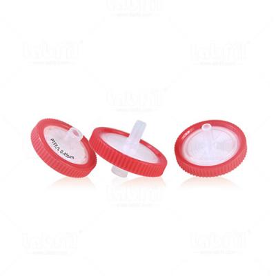 25mm PTFE Hydrophilic Syringe Filter 0.45um with Outer Ring and Printing