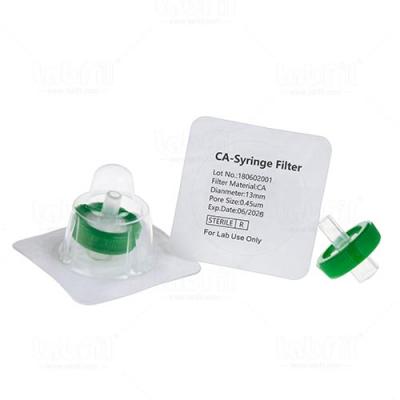 Sterile 13mm CA Syringe Filter 0.45um with Outer Ring.