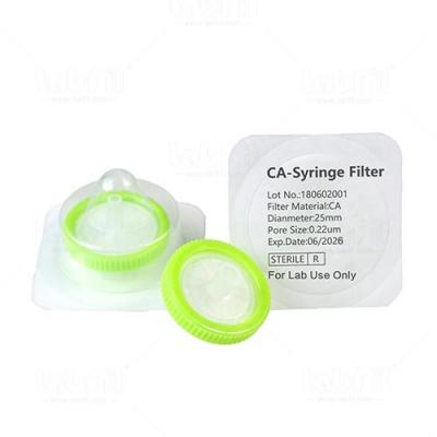 Sterile 25mm CA Syringe Filter 0.22um with Outer Ring.