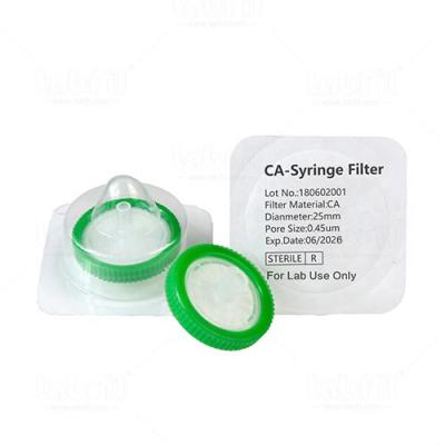 Sterile 25mm CA Syringe Filter 0.45um with Outer Ring.