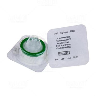 Sterile 25mm PES Syringe Filter 0.45um with Outer Ring.